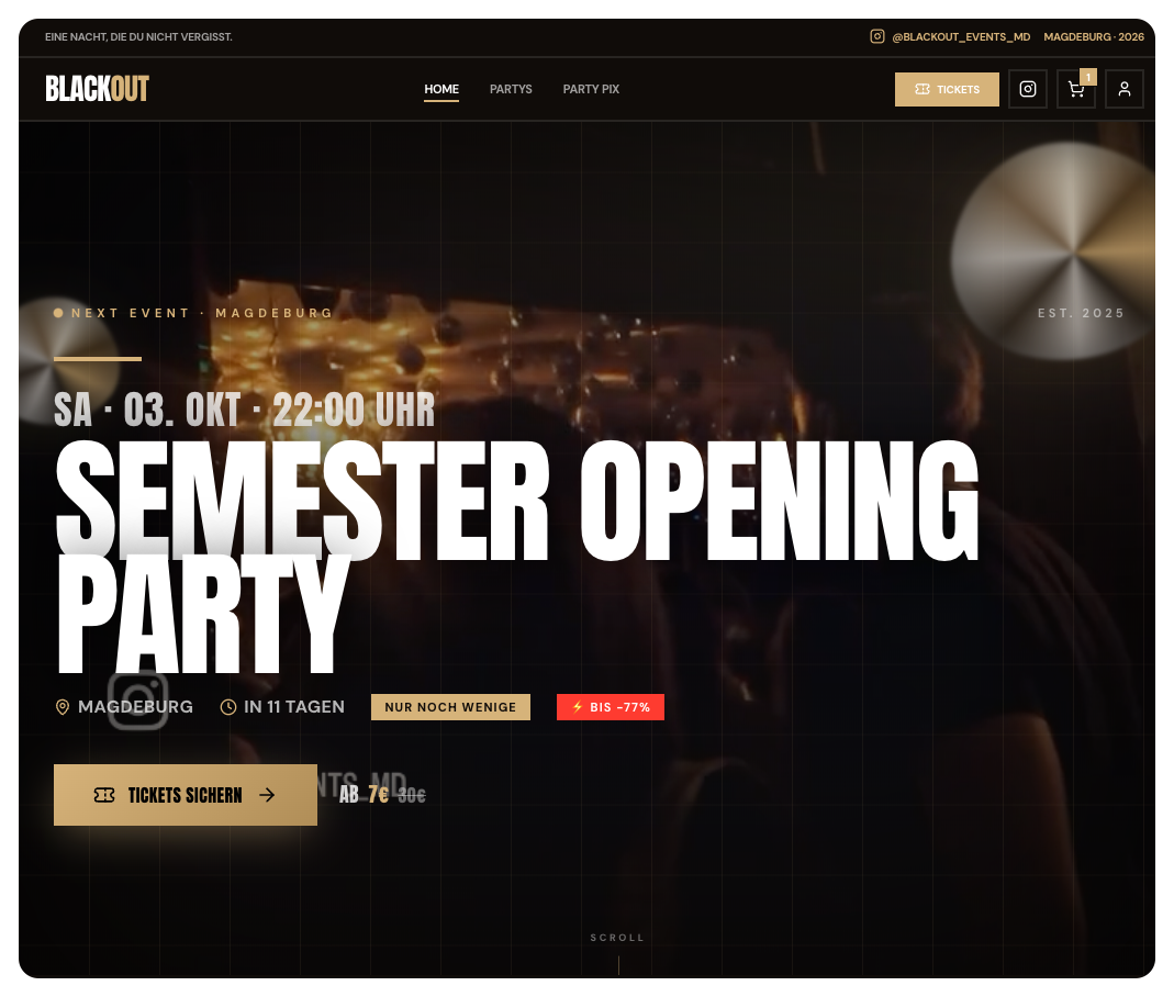 Screenshot: BlackoutEvents.de